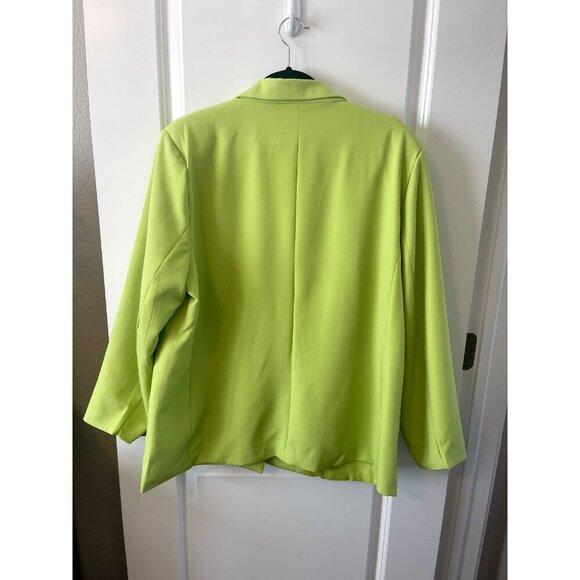 NWT Nasty Gal Oversized Boyfriend Blazer 4 Womens Green Button Up Jacket lined - Picture 2 of 4